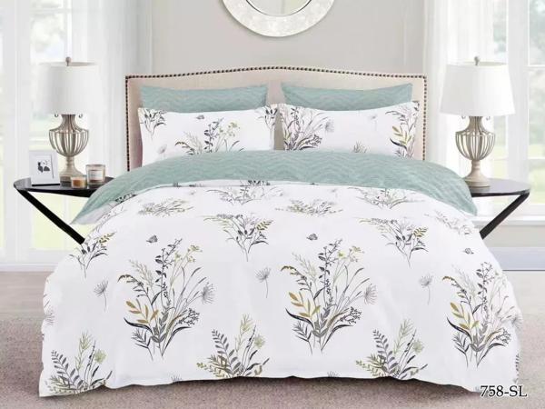 Комплект постельного белья евро Cleo сатин набивной Satin Lux Россия