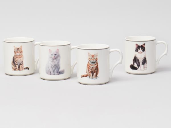 Набор кружек 4 шт на подставке 370 мл