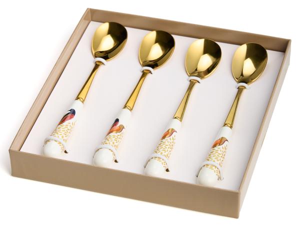 Набор чайных ложек "Золотые птицы" 4 шт