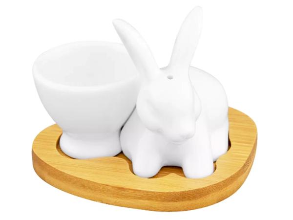 Подставка под яйцо с солонкой "Кролик" на подставке