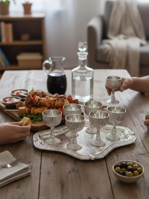 Набор рюмок на подносе 22х28 см 7 пр 50 мл