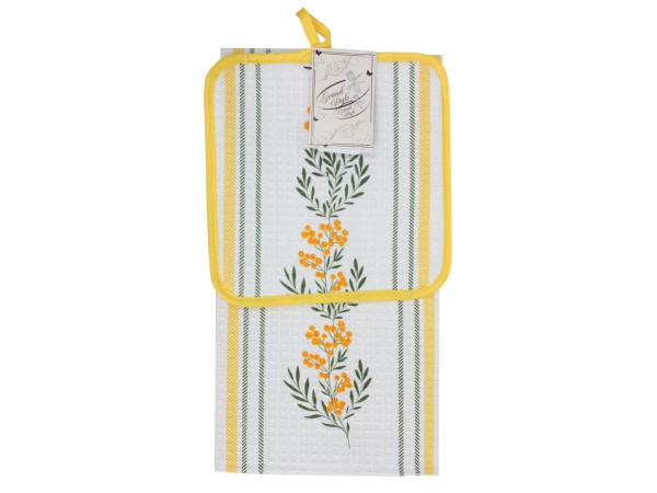 Набор полотенце 35х60 см + прихватка 14х22 вафля