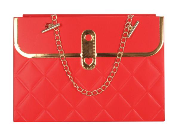 Сумка подарочная 10х10х15 см цвет красный цепь металл