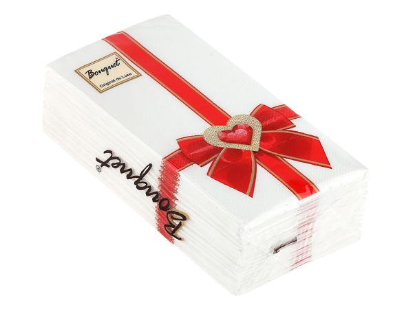 Салфетки 2-х слойные 20 шт "Подарок" красный 33х33 см