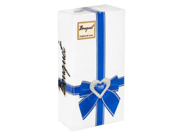 Салфетки 2-х слойные 20 шт "Подарок" синий 33х33 см