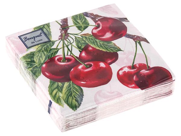 Салфетки 3-х слойные 25 шт "Вишня" 24х24 см