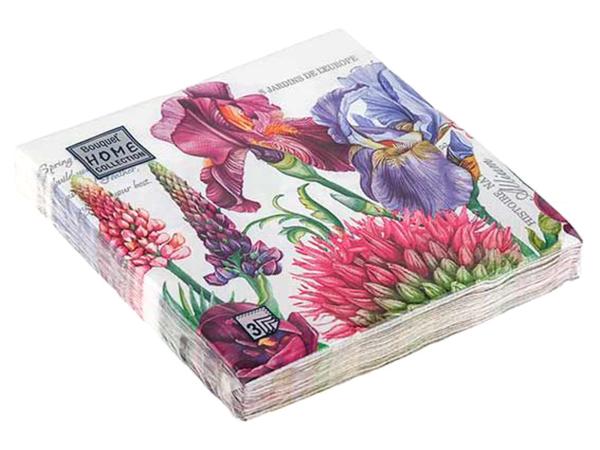 Салфетки 3-х слойные 25 шт "Декоративные ирисы" 24х24 см