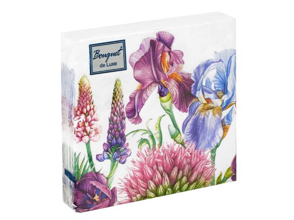 Салфетки 3-х слойные 25 шт "Декоративные ирисы" 24х24 см