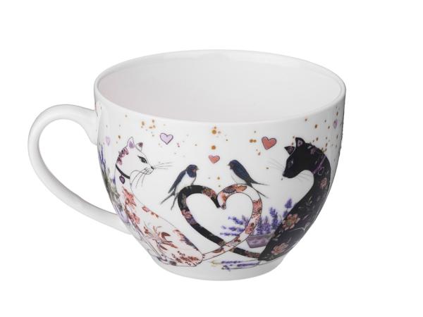 Чайный набор "Лавандовые коты" 2 перс 4 пр 275 мл