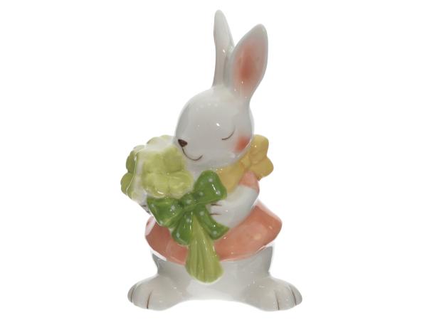 Заяц с букетом h13 см