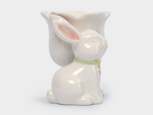 Подставка под яйцо "Кролик с цветком"  7 см