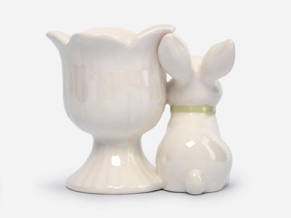 Подставка под яйцо "Кролик с цветком"  7 см