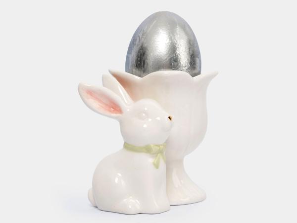 Подставка под яйцо "Кролик с цветком"  7 см
