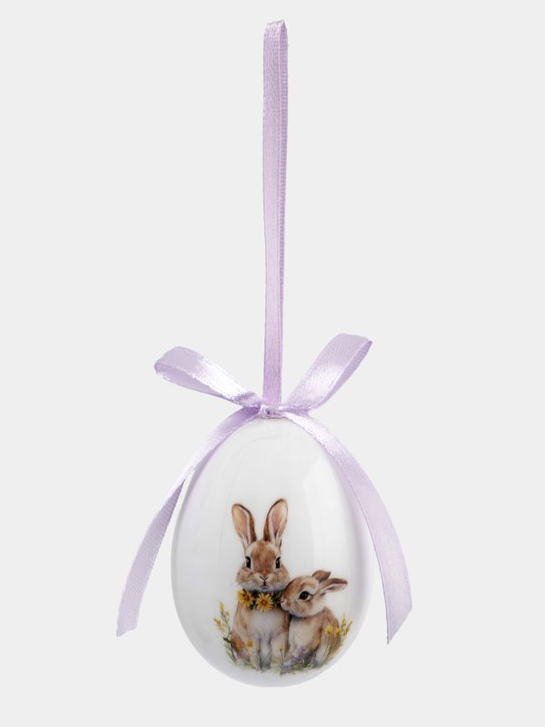 Подвеска "Пасхальное яйцо Кролики" 8 см