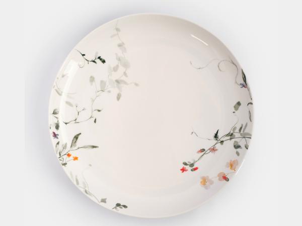 Столовый сервиз "Цветы и листья" 6/19 пр фарфор