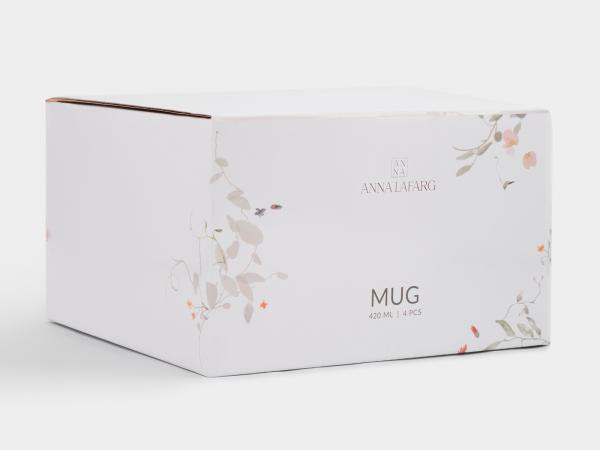 Набор кружек "Цветы и листья" 4 шт 420 мл