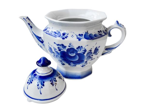 Чайник заварочный гранёный 1 л гжель