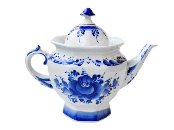 Чайник заварочный гранёный 1 л гжель