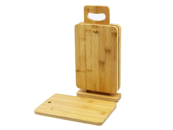 Набор разд. досок 4 шт 23х15х8 см бамбук на подставке