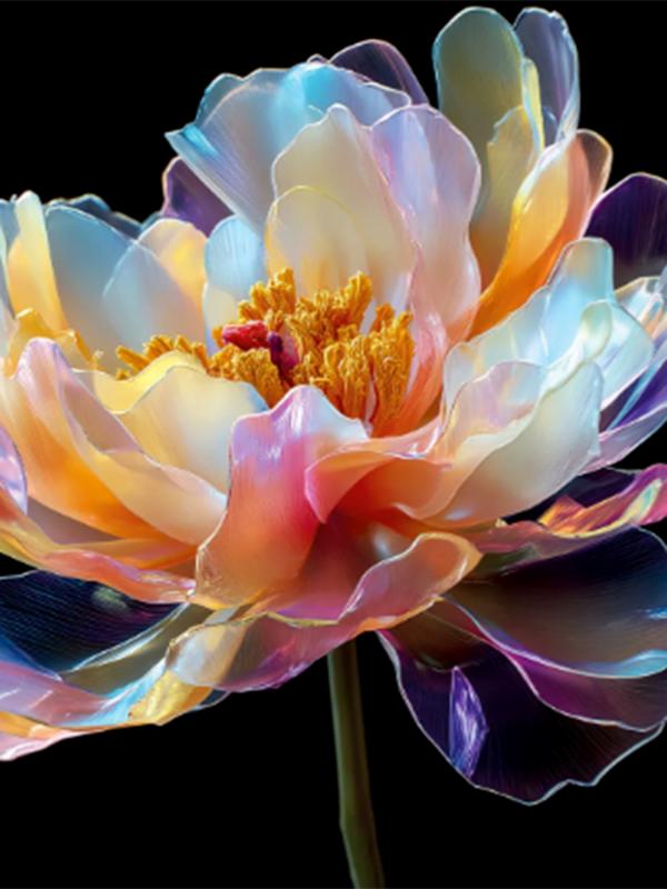 Картина "Пион" стекло 40*50 см