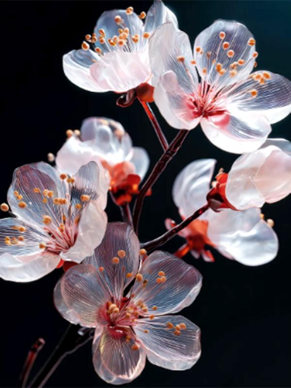 Картина "Яблоневый цвет" стекло 40*50 см