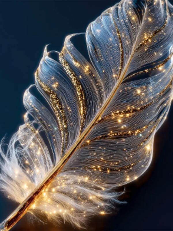 Картина "Перо ангела" стекло 40*50 см