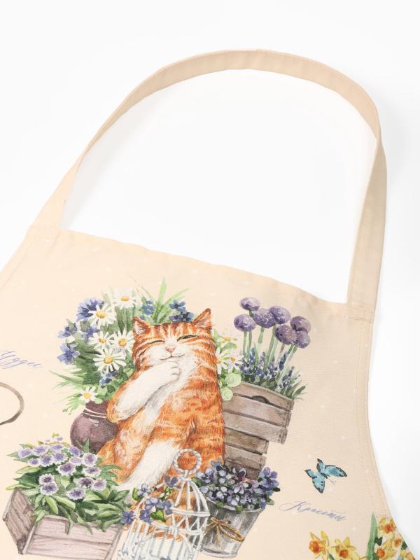 Фартук 60х70 см "Уютные коты" хлопок, саржа