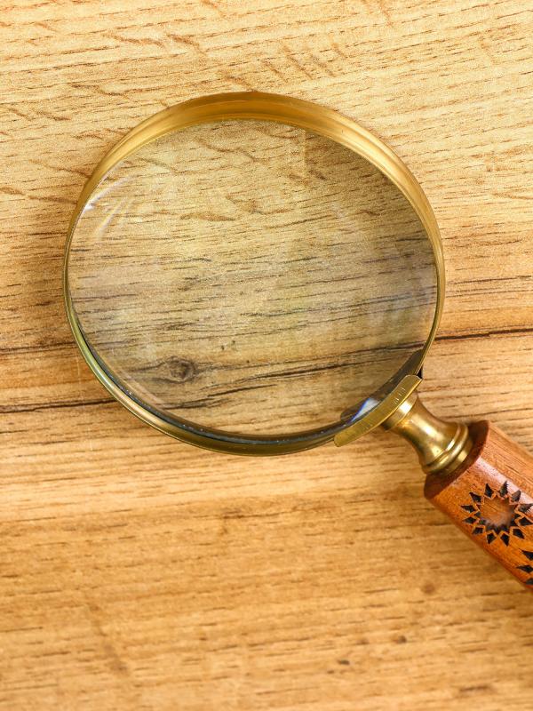 Лупа "Ватсон" 8х8х20 см латунь, манговое дерево