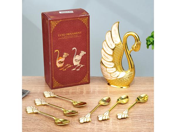 Набор десертных ложечек "Лебедь" 6 шт 8х4х14 см