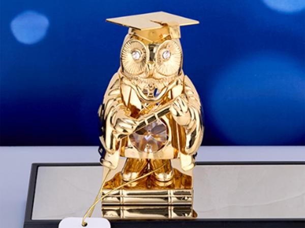 Ручка на подставке "Сова магистр" с тремя хрусталиками