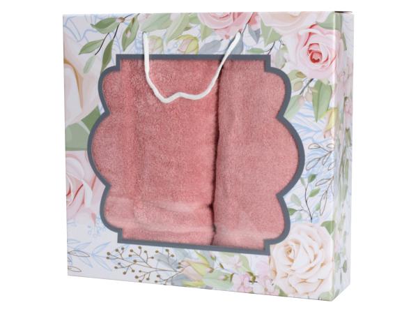 Набор полотенец "Stripe" 50х90, 70х140 персиковый