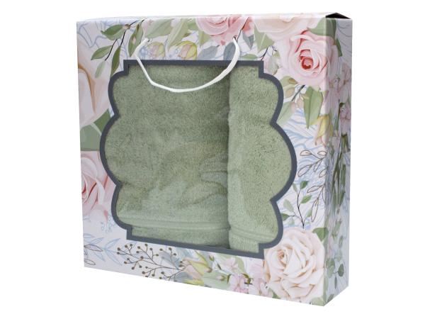 Набор полотенец "Stripe" 50х90, 70х140 зеленый хлопок