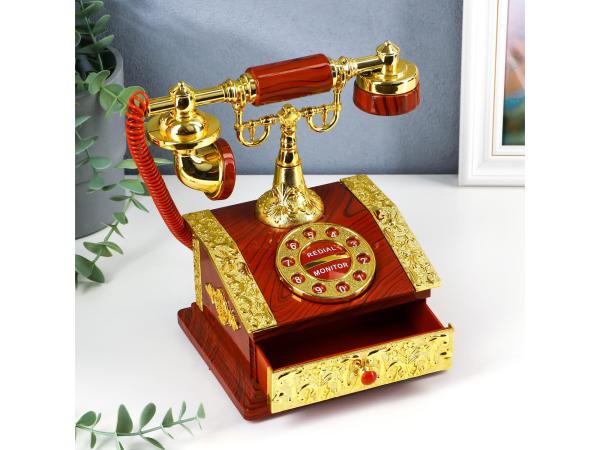 Шкатулка музыкальная "Ретро телефон" h 21 см