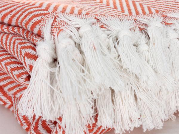 Покрывало "Softness" 180х210 хлопок оранжевый