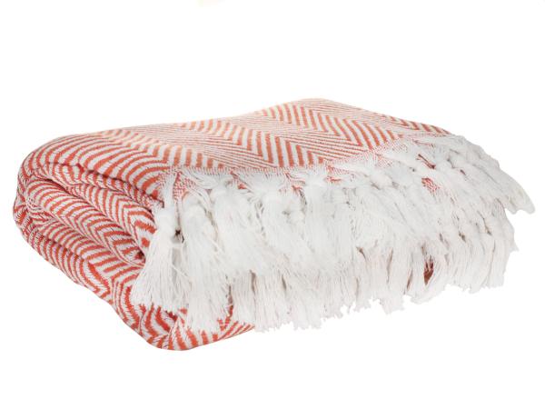 Покрывало "Softness" 180х210 хлопок оранжевый