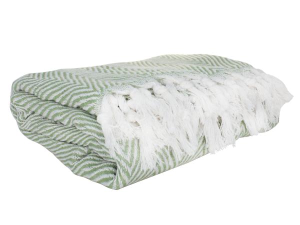 Покрывало "Softness" 180х210 хлопок зеленый