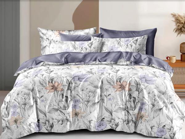 Комплект постельного белья евро Cleo сатин набивной Satin Lux Россия