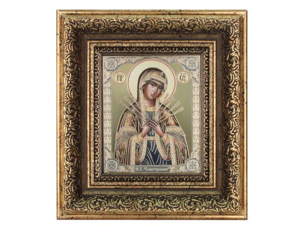 Икона "Семистрельная Божья матерь" 20х18 см