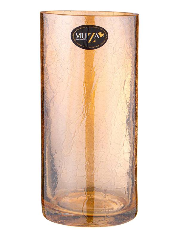Ваза цилиндр "CRACLE AMBER" h 25 см