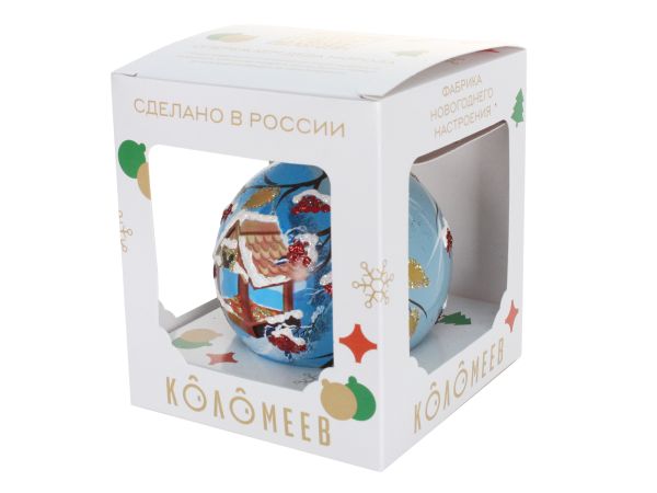 Елочное украшение Коломеев, шар Зимнее чудо, 80 мм