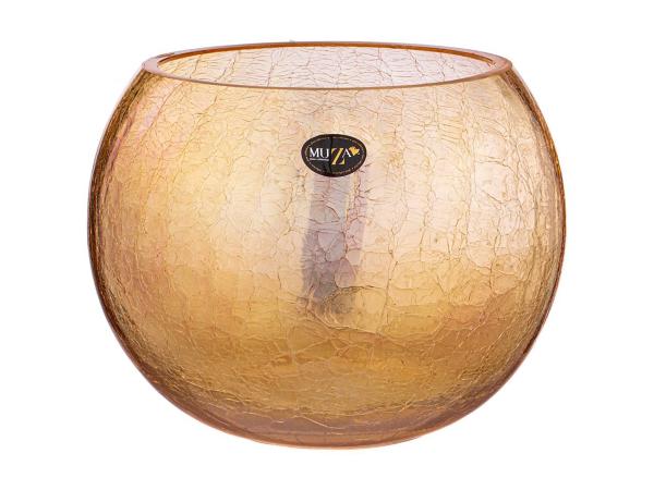 Ваза-шар "CRACLE AMBER" D18 см