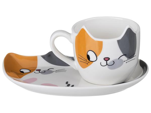 Набор для завтрака LEFARD "CAT" 2 предмета..кружка 190 мл.тарелка 18х12 см