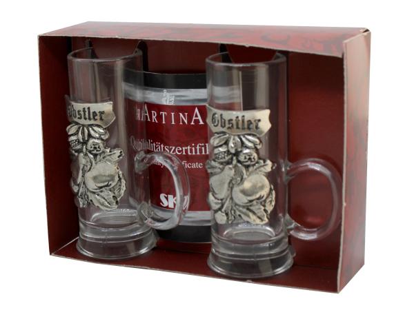 Набор из 2-х стопок стекло олово