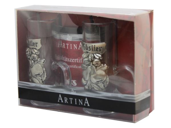 Набор из 2-х стопок стекло олово