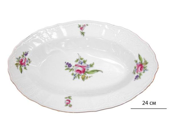 Блюдо овальное "Мейсенский букет" 24 см