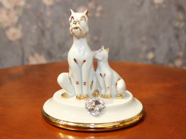 Фигурка "Собачки" 9,3 см Италия, Porcellane RG фарфор