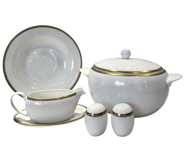 Столовый сервиз Royal Bone China "Золотая вышивка" 6 персон 27 предметов