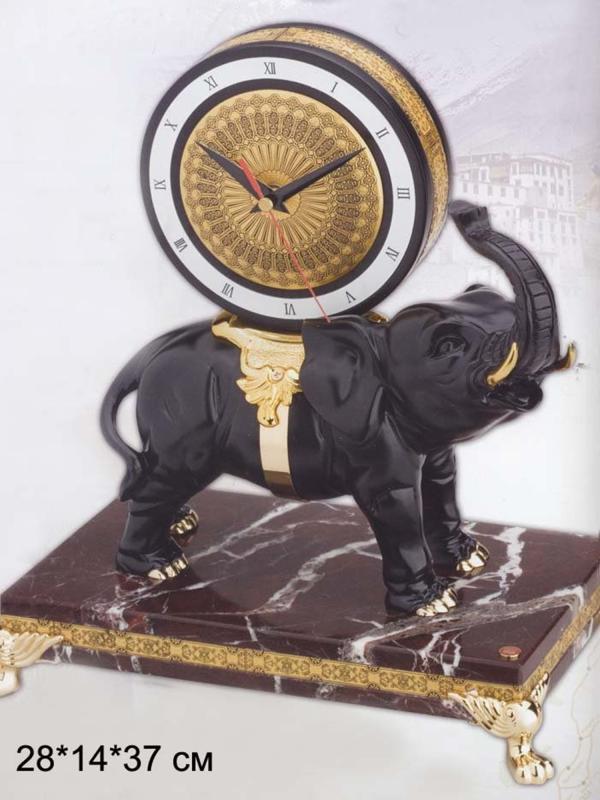 Часы "Шелковый путь" 28х14х37 см, мрамор, дерево, Credan S.A, Испания