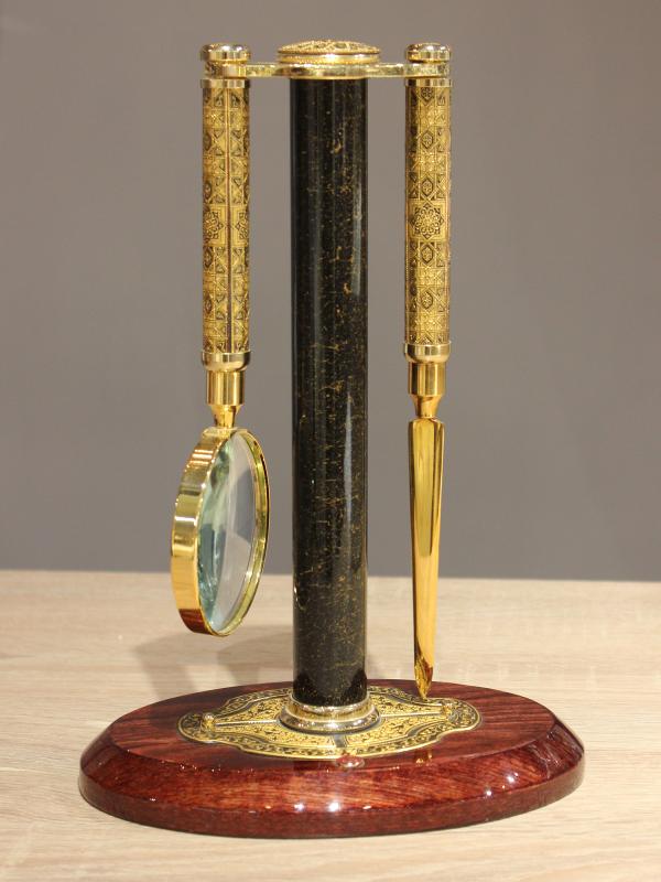 Набор офисный "Гаага", дерево/латунь, Credan S.A, Испания