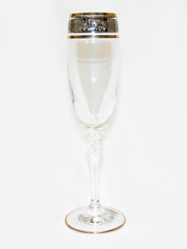 Набор бокалов для шампанского "Люция" золото платина 160 мл 6 шт